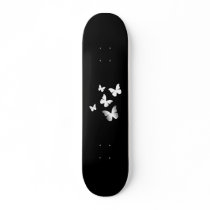 5 White Butterflies Skateboard Deck