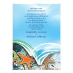 5" x 7" Beach Starfish Couple Wedding Invite invitations