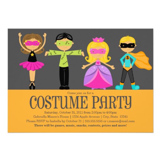 5 x 7 Costume Party | Halloween Party Invite