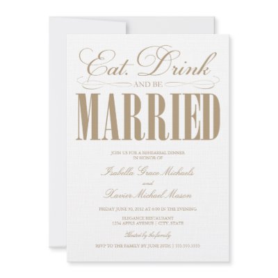 5 x 7 Eat, Drink & Be Married | Rehearsal Dinner Personalized Invites