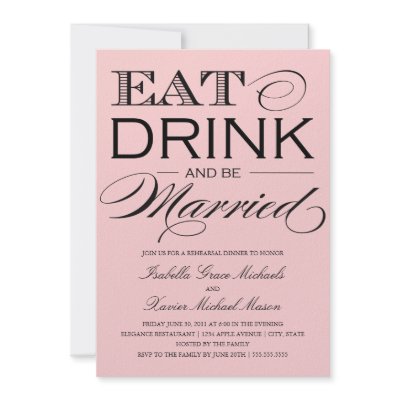 5 x 7 Eat, Drink & Be Married | Rehearsal Dinner Personalized Announcements