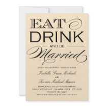 5 x 7 Eat, Drink & Be Married | Rehearsal Dinner Personalized Announcement