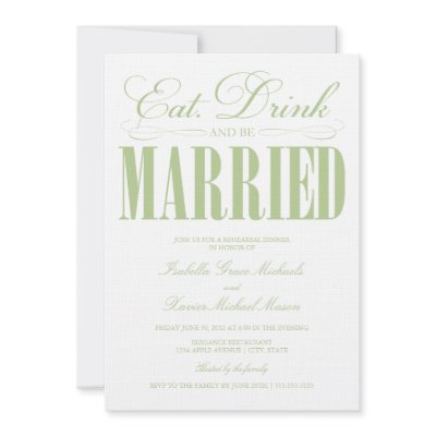 5 x 7 Eat, Drink & Be Married | Rehearsal Dinner Personalized Invites