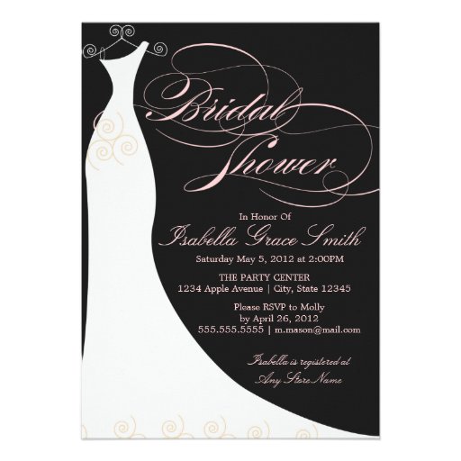 5 x 7 Elegant Dress | Bridal Shower Invite