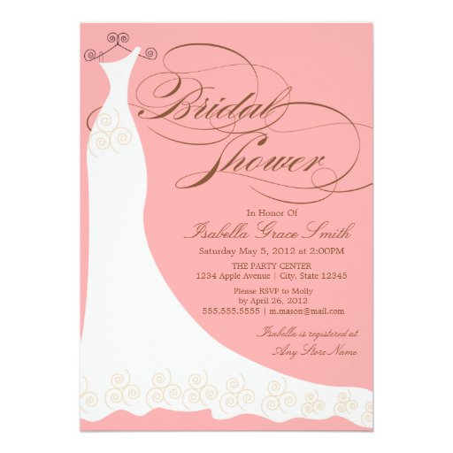 5 x 7 Elegant Dress | Bridal Shower Invite