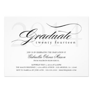 5 x 7 Elegant Graduate | Graduation Party Invite