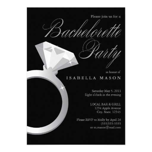 5 x 7 Engagement Ring | Bachelorette Party Invite