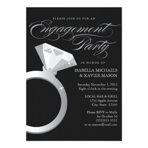 5 x 7 Engagement Ring | Engagement Party Invite (front side)