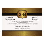 5" x 7" Golden Elegant Modern Monogram Invite invitations