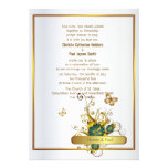 5" x 7"  Golden Luxury Floral Wedding Invitation invitations