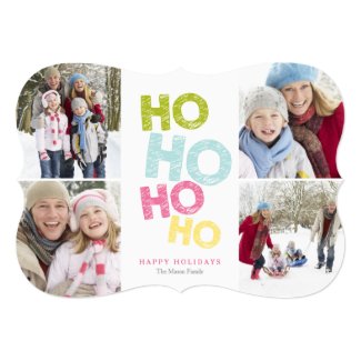 5 x 7 Ho Ho Ho Ho (colorful) | Holiday Photo Card Personalized Invitation