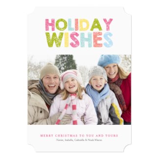 5 x 7 HOLIDAY WISHES | Holiday Photo Card Custom Announcement