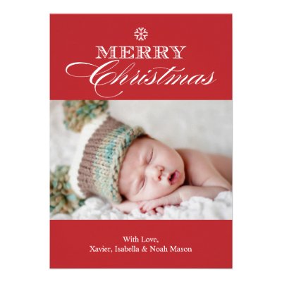 5 x 7 Merry Christmas | Photo Holiday Card Custom Announcement