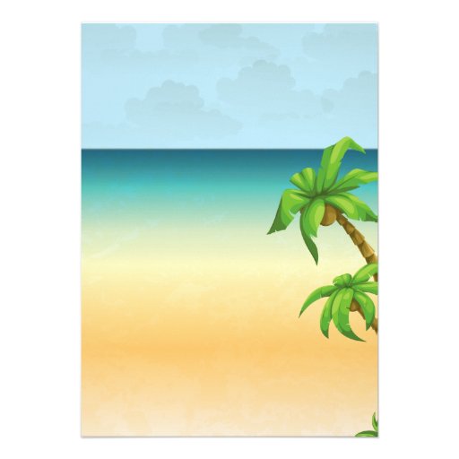 5" x 7" Ocean Sand Beach Theme Wedding Invitation