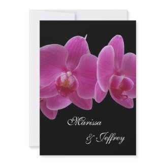 5 X 7 Orchid Wedding Invitation -- Purple Orchids invitation