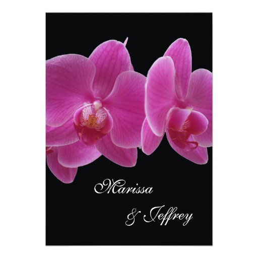 5 X 7 Orchid Wedding Invitation -- Purple Orchids