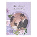 5" x 7" Pink Floral Wedding Photo Invitation invitations