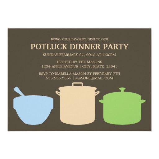 5 x 7 Potluck Dinner | Party Invite
