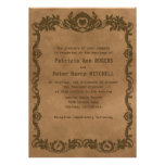 5" x 7" Retro Grunge Floral Wedding Invitation invitations