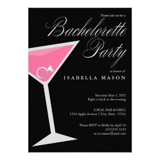 5 x 7 Ring In Cosmo | Bachelorette Party Invite