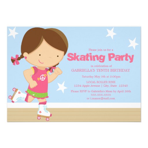 5 x 7 Skating Party | Birthday Party Invite