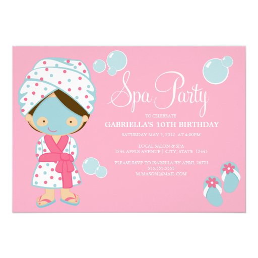 5 x 7 Spa Party | Party Invite