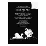 5 x 7" Swan Couple Black Wedding Invitation invitations