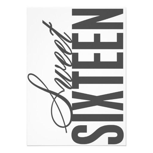 5 x 7 Sweet Sixteen | Birthday Party Invite