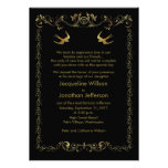 5" x 7" Vintage Damask Floral Golden  Invitation invitations