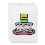5 Year Old Birthday Cake Custom Announcement