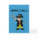 5 year old pirate boy greeting card