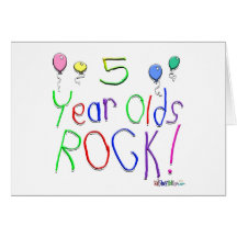 5 Year Olds Rock ! Cards