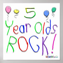 5 Year Olds Rock ! Poster