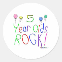 5 Year Olds Rock! Sticker