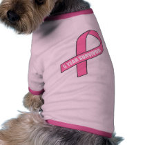 5 Year Survivor (Breast Cancer Pink Ribbon) pet clothing by HelpRaiseAwareness 5 Year Survivor (Breast Cancer Pink Ribbon) pet clothing