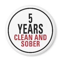 5 Years Clean and Sober Fridge Magnets