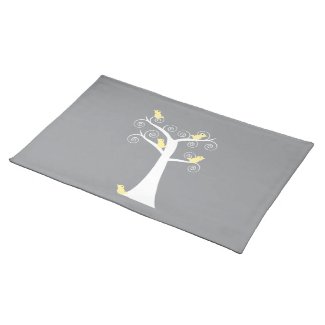 5 Yellow Birds in a Tree Placemats