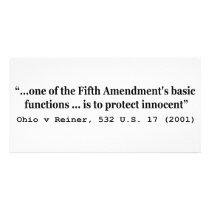 5th Amendment Ohio v Reiner 532 U.S. 17 (2001) Customized Photo Card