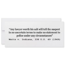 5th Amendment Watts v Indiana 338 US 49 1949 Personalized Invitations