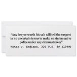 5th Amendment Watts v Indiana 338 US 49 1949 Personalized Invitations
