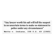 5th Amendment Watts v Indiana 338 US 49 1949 Photo