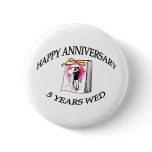 5th. ANNIVERSARY Pinback Buttons