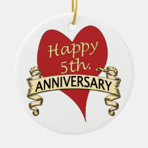 5th. Anniversary Christmas Tree Ornament