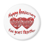 5th. Anniversary Refrigerator Magnet