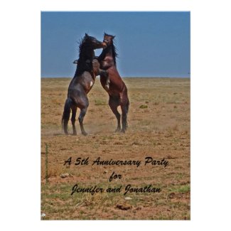 5th Anniversary Party Invitation Dancing Horses