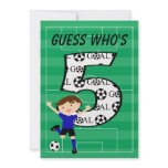 5th Birthday Blue and Black Soccer Goal v2 Custom Invite
