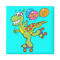 5th Birthday Dinosaur Fridge Magnet