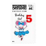 5th birthday gift for a girl, cute ballerina postage stamps