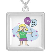 5th Birthday Girl - Blonde Hair Pendant