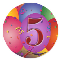 5th Birthday Party Balloon decorations stickers by perfectpostage 5th Birthday Party Balloon decorations stickers
